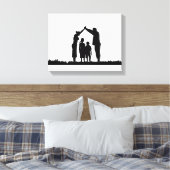 eerste kerstmis , familiekerst , familiekerst , fa canvas afdruk (Insitu (Slaapkamer))