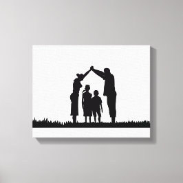 eerste kerstmis , familiekerst , familiekerst , fa canvas afdruk