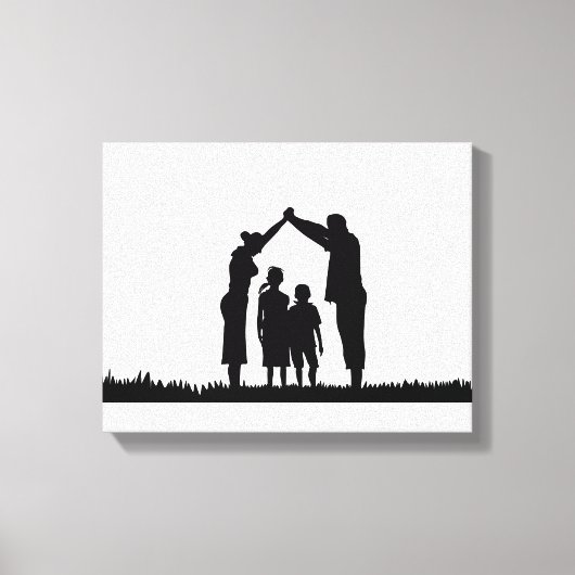 eerste kerstmis , familiekerst , familiekerst , fa canvas afdruk (Voorkant)