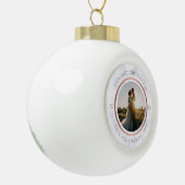 Eerste Kerstmis Foto Elegant Marble Keramische Bal Ornament (Links)