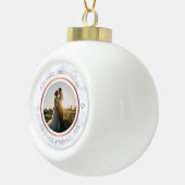 Eerste Kerstmis Foto Elegant Marble Keramische Bal Ornament (Rechts)