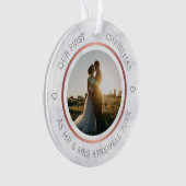 Eerste Kerstmis Foto Elegant Marble Ornament (voorkant)