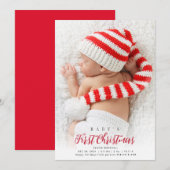 Eerste Kerstmis foto geboorte aankondiging (Voorkant / Achterkant)