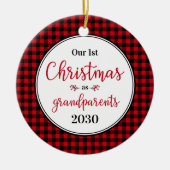 Eerste Kerstmis Foto grootouders Keramisch Ornament (Voorkant)