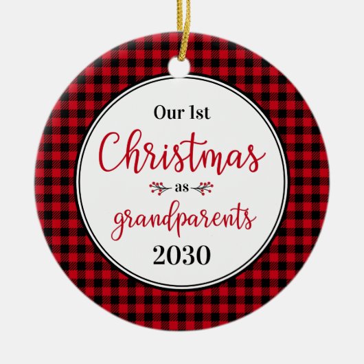 Eerste Kerstmis Foto grootouders Keramisch Ornament (Voorkant)