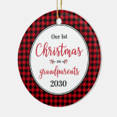 Eerste Kerstmis Foto grootouders Keramisch Ornament (Links)