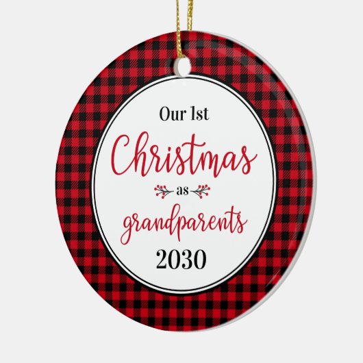 Eerste Kerstmis Foto grootouders Keramisch Ornament (Links)