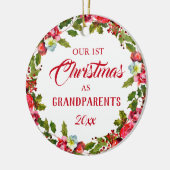 Eerste Kerstmis Foto grootouders Keramisch Ornament (Links)