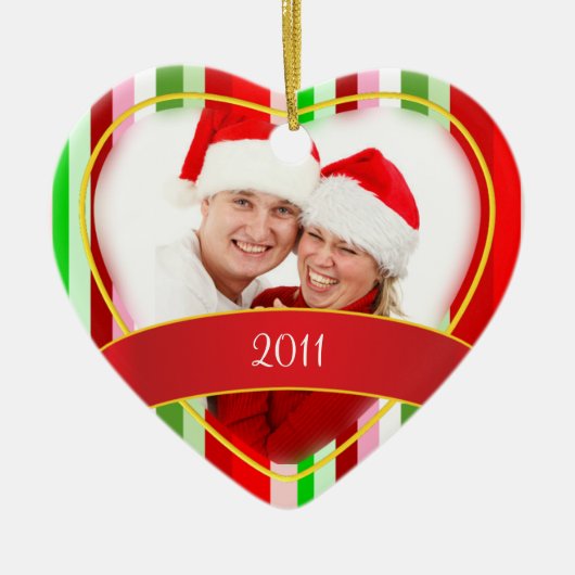 Eerste Kerstmis/Foto Keramisch Ornament (Voorkant)