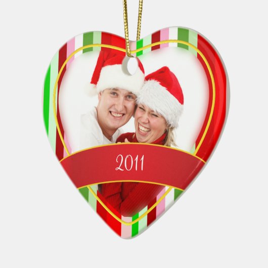 Eerste Kerstmis/Foto Keramisch Ornament (Links)