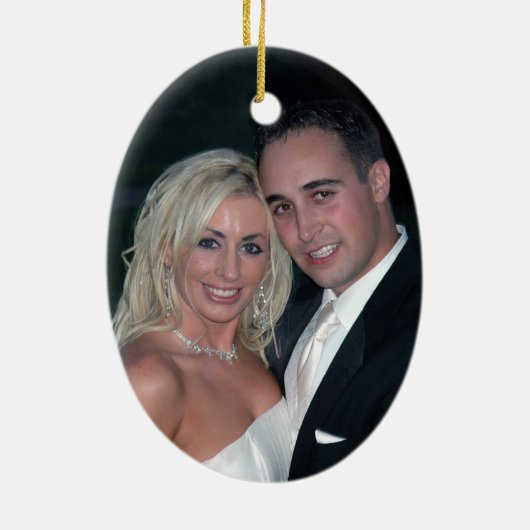 Eerste Kerstmis/Foto Keramisch Ornament (Achterkant)