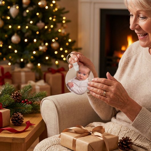 Eerste kerstmis FOTO Personaliseer Sleutelhanger
