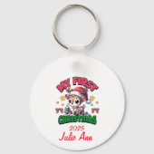 Eerste kerstmis FOTO Personaliseer Sleutelhanger (Achterkant)