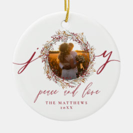 Eerste Kerstmis Foto van de heren en mevrouw Berri Keramisch Ornament