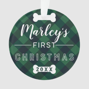 Eerste Kerstmis   Foto van Green Buffalo Ornament