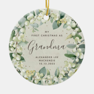 Eerste kerstmis foto van grootouder/iedereen famil keramisch ornament