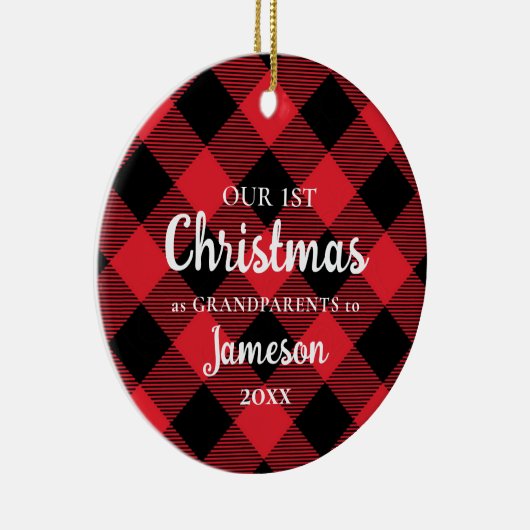 Eerste Kerstmis, foto van grootouders Keramisch Ornament (Rechts)