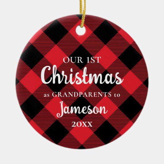 Eerste Kerstmis, foto van grootouders Keramisch Ornament (Voorkant)