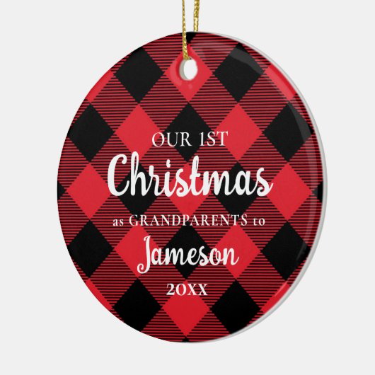 Eerste Kerstmis, foto van grootouders Keramisch Ornament (Links)