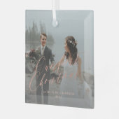 Eerste Kerstmis Foto van Mr. en Mrs. Glas Ornament (Voorkant links)