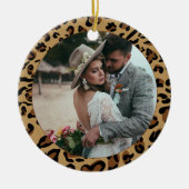 Eerste Kerstmis, foto van Mr & Mrs Leopard Keramisch Ornament (Voorkant)