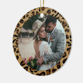 Eerste Kerstmis, foto van Mr & Mrs Leopard Keramisch Ornament (Links)