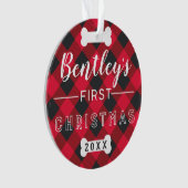 Eerste Kerstmis | Foto van Red Buffalo Ornament (voorkant)