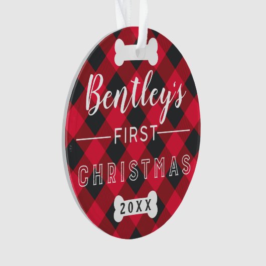 Eerste Kerstmis | Foto van Red Buffalo Ornament (voorkant)