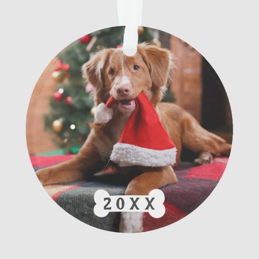 Eerste Kerstmis | Foto van Red Buffalo Ornament (achterkant)