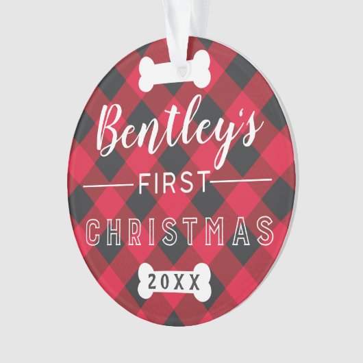 Eerste Kerstmis | Foto van Red Buffalo Ornament (voorkant)