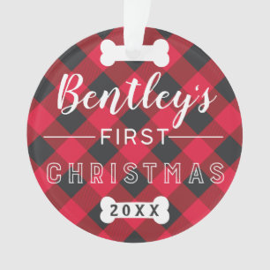 Eerste Kerstmis   Foto van Red Buffalo Ornament