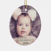 Eerste Kerstmis, Fotovakantie Keramisch Ornament (Rechts)