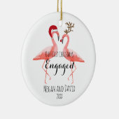 Eerste Kerstmis Gangen of getrouwde grappige flami Keramisch Ornament (Rechts)