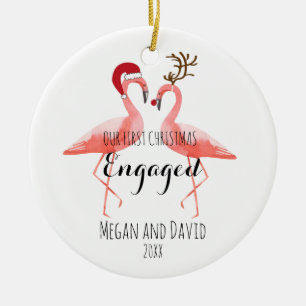 Eerste Kerstmis Gangen of getrouwde grappige flami Keramisch Ornament