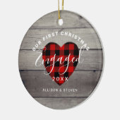 Eerste Kerstmis Geëvenieerd Rustic Heart op maat Keramisch Ornament (Links)