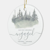 Eerste Kerstmis Geëvenieerd Woodland Sage Green Sc Keramisch Ornament (Links)