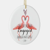 Eerste Kerstmis, gehuwd met flamingos Keramisch Ornament (Rechts)