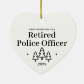 Eerste Kerstmis Gepensioneerde politieambtenaar Keramisch Ornament (Achterkant)