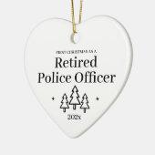 Eerste Kerstmis Gepensioneerde politieambtenaar Keramisch Ornament (Links)