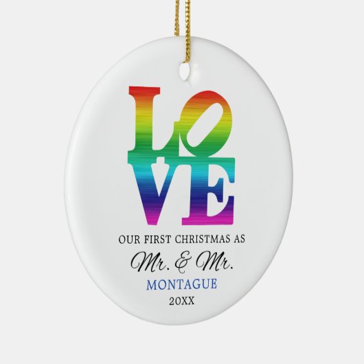 Eerste Kerstmis gepersonaliseerd als de heer & de  Keramisch Ornament (Rechts)