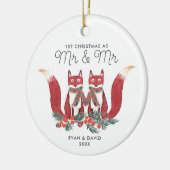 Eerste Kerstmis gepersonaliseerd als de heer Woodl Keramisch Ornament (Links)