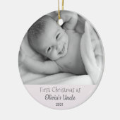 Eerste Kerstmis Gepersonaliseerd Ornament van oom  (Links)
