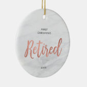 Eerste Kerstmis Gepersonaliseerd voor Faux Marble Keramisch Ornament (Rechts)