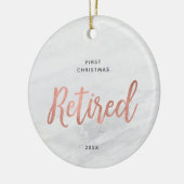 Eerste Kerstmis Gepersonaliseerd voor Faux Marble Keramisch Ornament (Links)