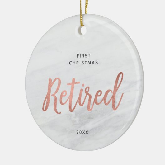 Eerste Kerstmis Gepersonaliseerd voor Faux Marble Keramisch Ornament (Links)