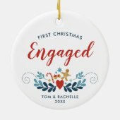 Eerste Kerstmis Gepersonaliseerde Klassieke Kerstm Keramisch Ornament (Achterkant)