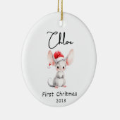 Eerste Kerstmis, gepersonaliseerde naam van de bab Keramisch Ornament (Rechts)