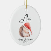 Eerste Kerstmis, gepersonaliseerde naam van de bab Keramisch Ornament (Rechts)