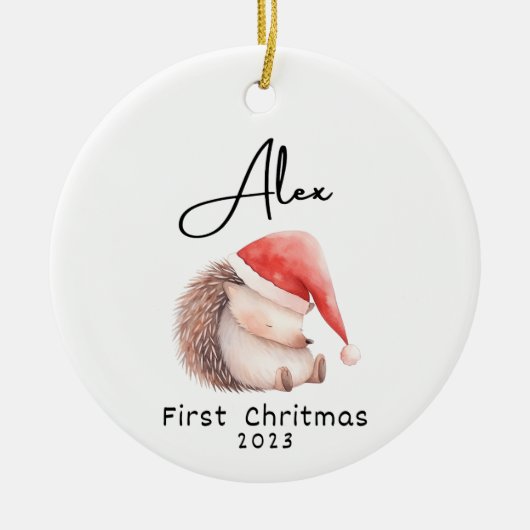 Eerste Kerstmis, gepersonaliseerde naam van de bab Keramisch Ornament (Voorkant)