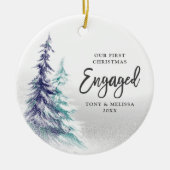 Eerste Kerstmis Gepersonaliseerde pijnbomen Keramisch Ornament (Voorkant)